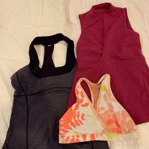 Lululemon - bundle of 3 (2 tops, 1 sports bra)